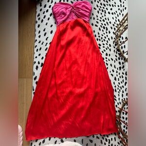 Multicolored strapless dress